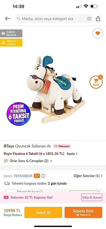 Beden Renk BToys sallanan at