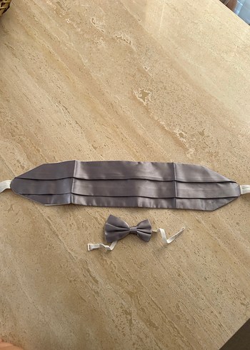 Gri Erkek Papyon ve Kuşak Seti - Görsel 2