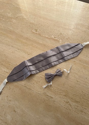 Gri Erkek Papyon ve Kuşak Seti - Görsel 3