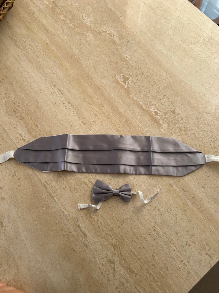 Gri Erkek Papyon ve Kuşak Seti - Görsel 2