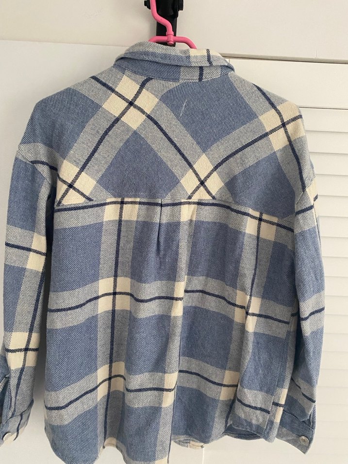 Gri Mavi Kareli Uzun Kollu oduncuGömlek - Görsel 4