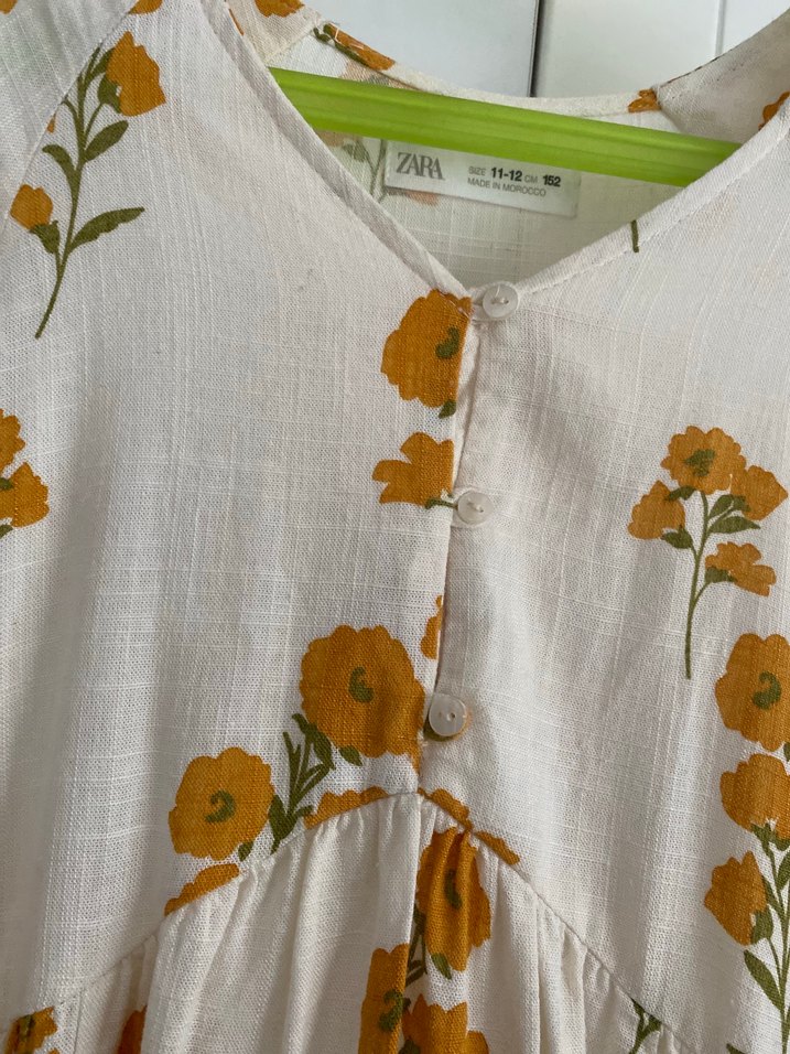 Bej Çiçek Desenli Midi Bohem Elbise - Görsel 5