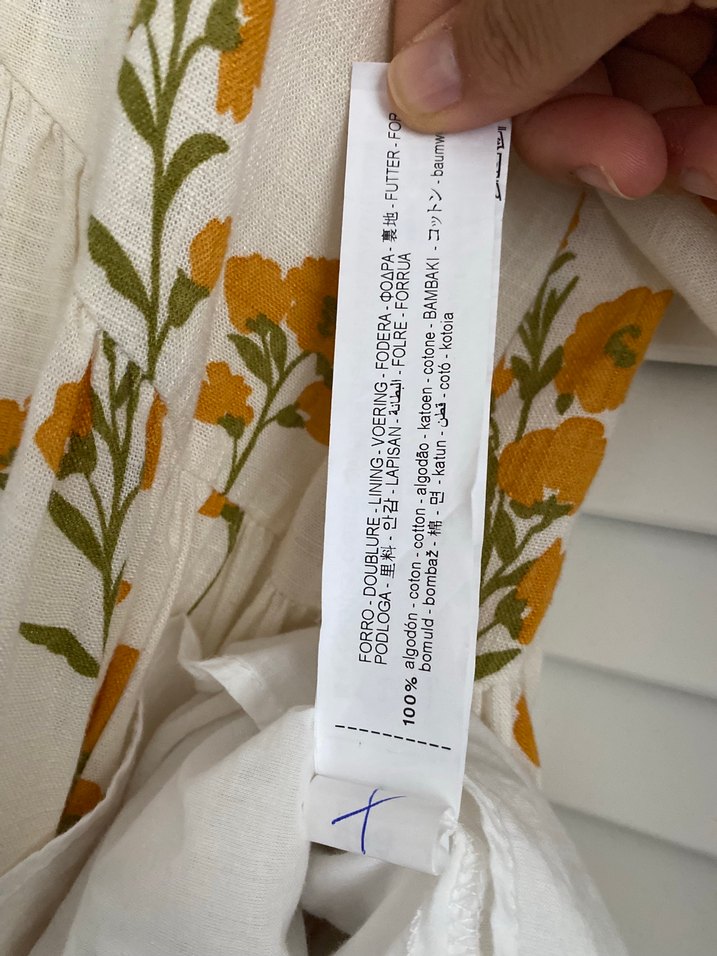 Bej Çiçek Desenli Midi Bohem Elbise - Görsel 4