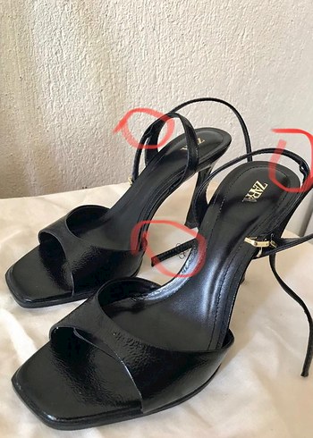 37 Beden siyah Renk Siyah Rugan Arkası Açık Stiletto Sandalet