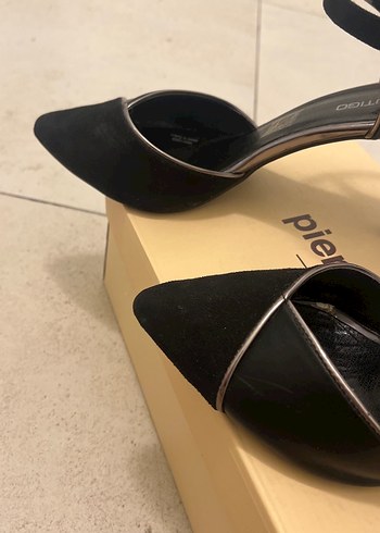38 Beden Siyah Süet Tokalı Stiletto Topuklu Kadın Ayakkabı
