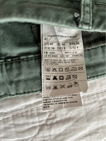 40 Beden Benetton kanvas pantolon