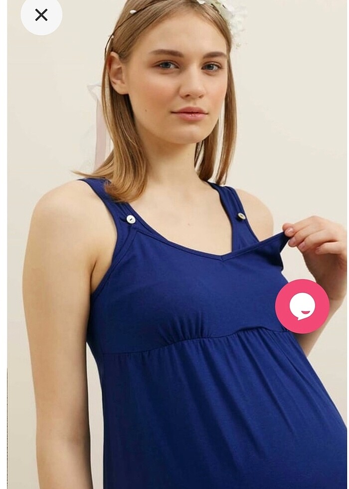 Lacivert lohusa gecelik Aqua 46 Beden - Görsel 2