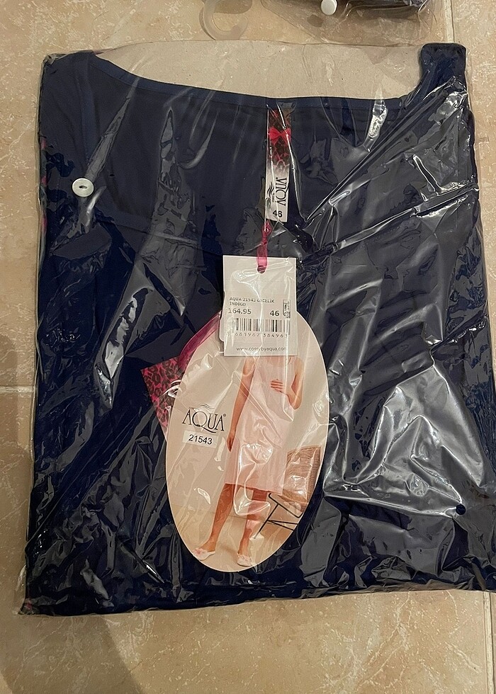 Lacivert lohusa gecelik Aqua 46 Beden - Görsel 3