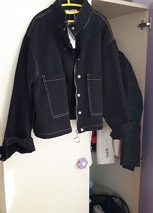 Crop siyah ceket 