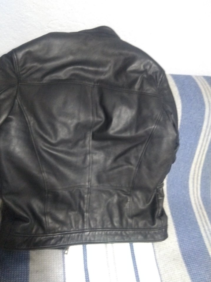 Erkek Siyah Parlak Deri Biker Ceket - Görsel 3