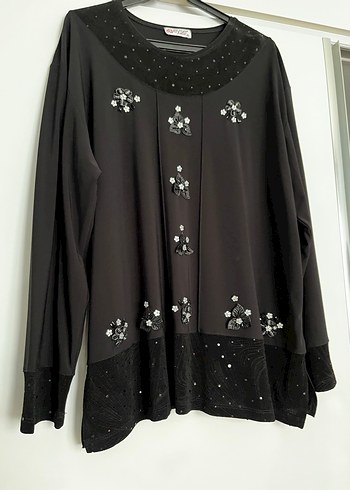 Siyah Uzun Kollu Gotik Kadın Bluz - Görsel 3