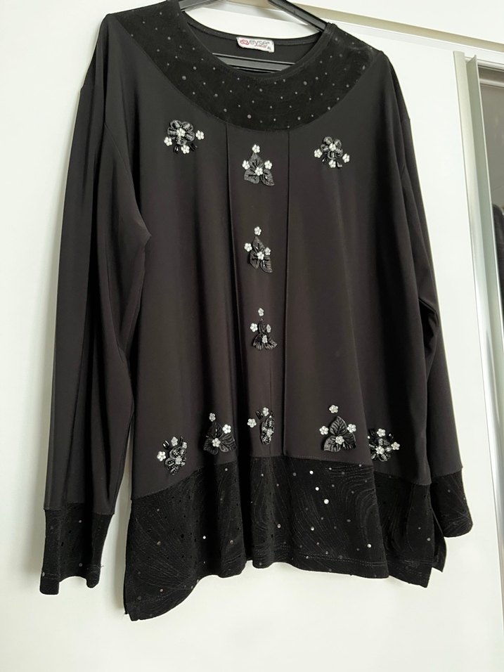 Siyah Uzun Kollu Gotik Kadın Bluz - Görsel 3