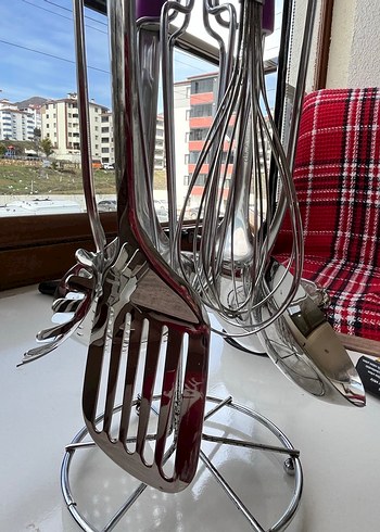 Mor Saplı Parlak Mutfak Gereçleri Seti - Görsel 4