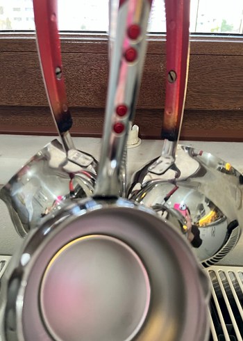 Kırmızı Standlı 6 Parça Paslanmaz Çelik Kepçe Seti - Görsel 9