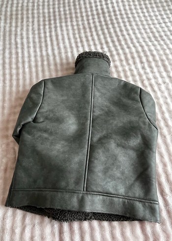 Gri Kürklü Deri Biker Ceket - Görsel 4