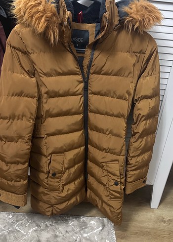 LC Waikiki Kahverengi Kapusonlu Sisme Mont