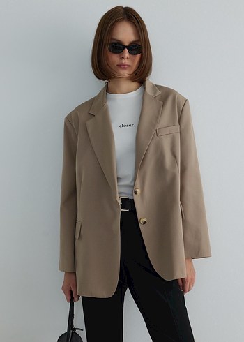 Vizon Maskülen Blazer Ceket Oversize