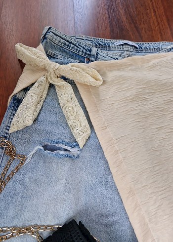 krem bershka stil bohem kore etek - Görsel 5