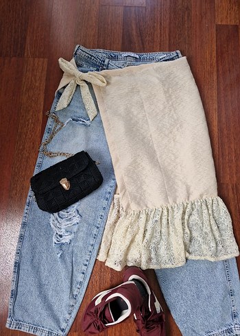 krem bershka stil bohem kore etek - Görsel 2