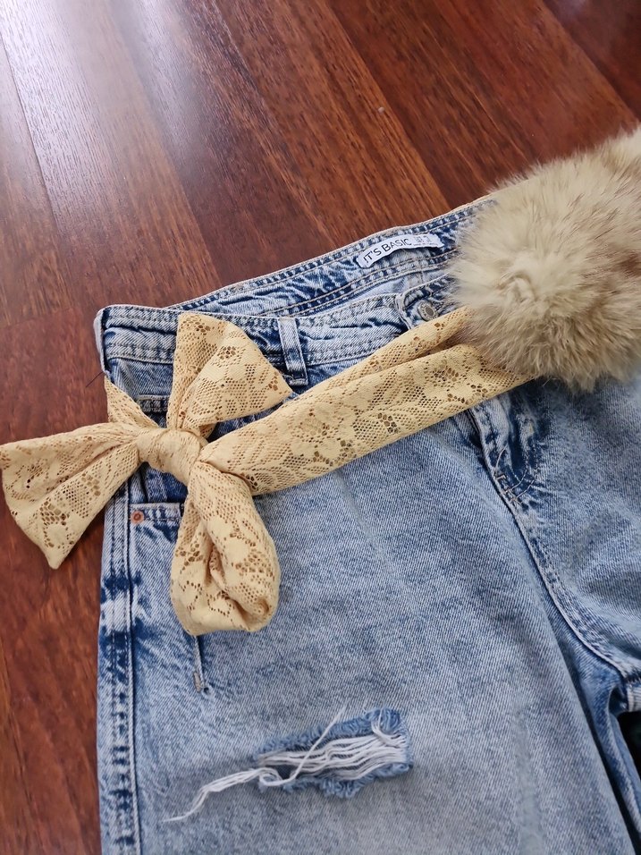 Kadın Bej Kürklü sari bohem aksesuar - Görsel 4