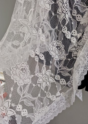 Dantel Detaylı Beyaz bohem aksesuar - Görsel 5