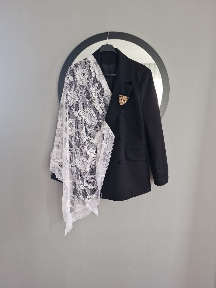 Dantel Detaylı Beyaz bohem aksesuar - Görsel 2