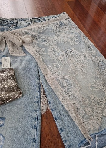 Dantel Detaylı bej/gri bershka stil aksesuar - Görsel 3