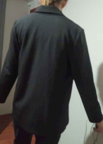 Gusto Düğmeli Siyah Kadın Blazer Ceket