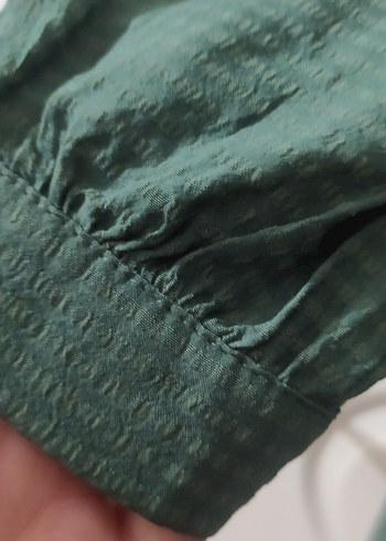l Beden yeşil Renk Yeşil bambu Uzun Kollu Tunik yeniden farksız