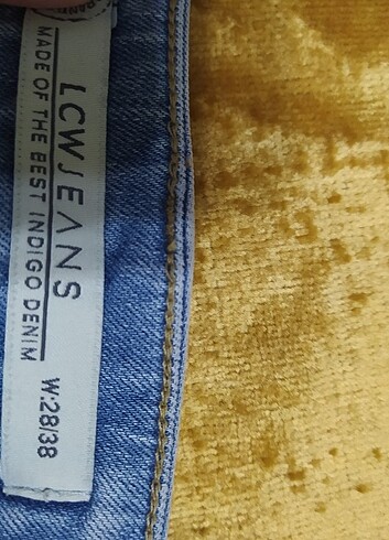 38 Beden mavi Renk çiçek baskılı kot pantolon