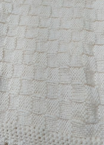 krem Örgü bebek Battaniyesi - Görsel 2
