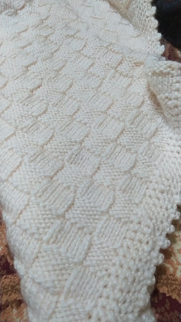 krem Örgü bebek Battaniyesi - Görsel 3