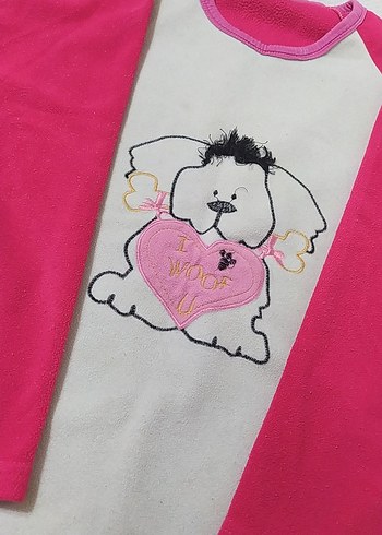 Kız Çocuk Pembe Baskılı Uzun Kollu Sweatshirt - Görsel 2