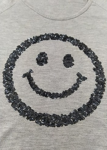 Kız Çocuk Gri Payetli Tişört - Görsel 2