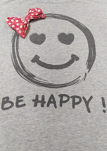 Düğmeli Gri Kız Çocuk Tişörtü - Görsel 2