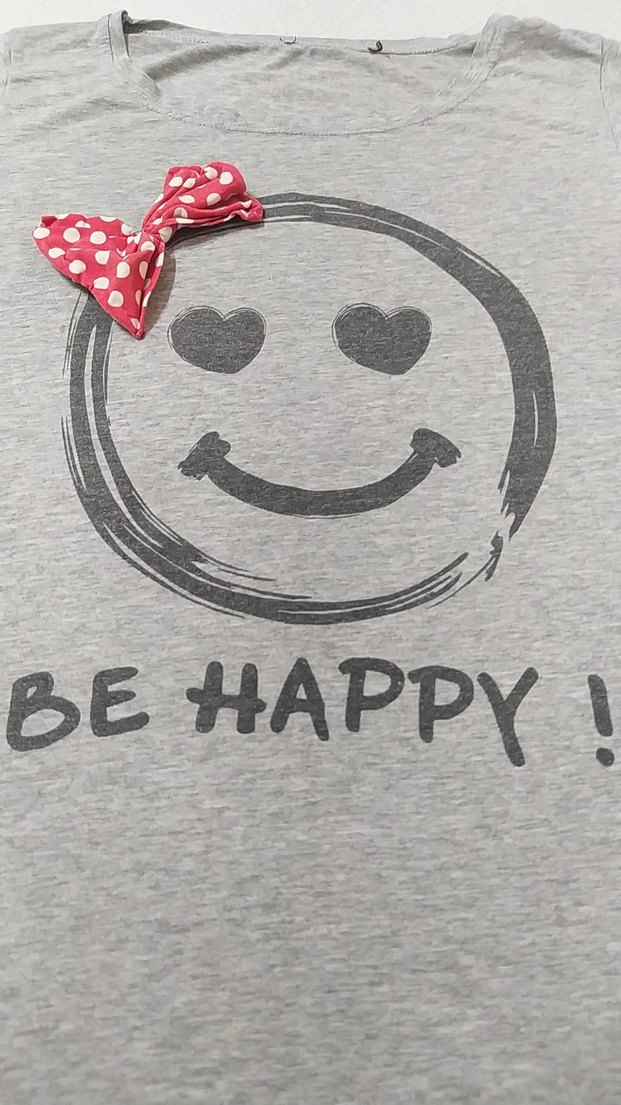 Düğmeli Gri Kız Çocuk Tişörtü - Görsel 2