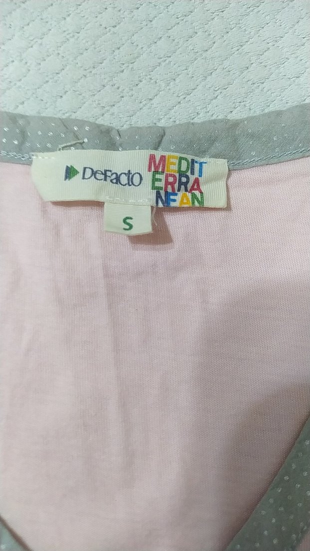 Kız Çocuk Pembe V Yaka Kısa Kollu Tişört - Görsel 3