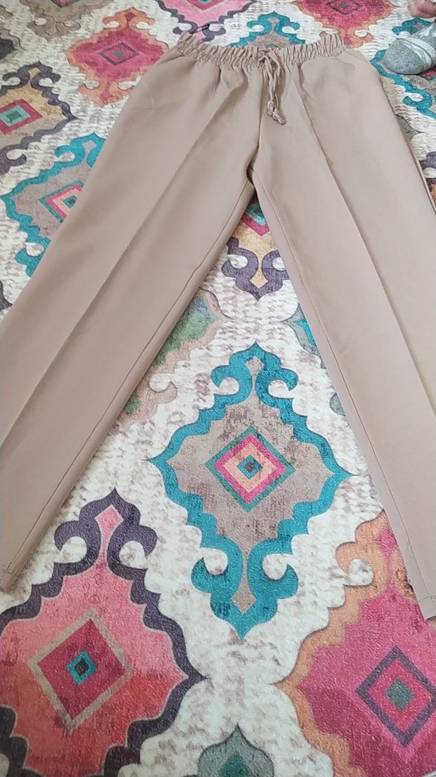 Bej Kadın Kumaş Pantolon Pilili Regular Fit - Görsel 2