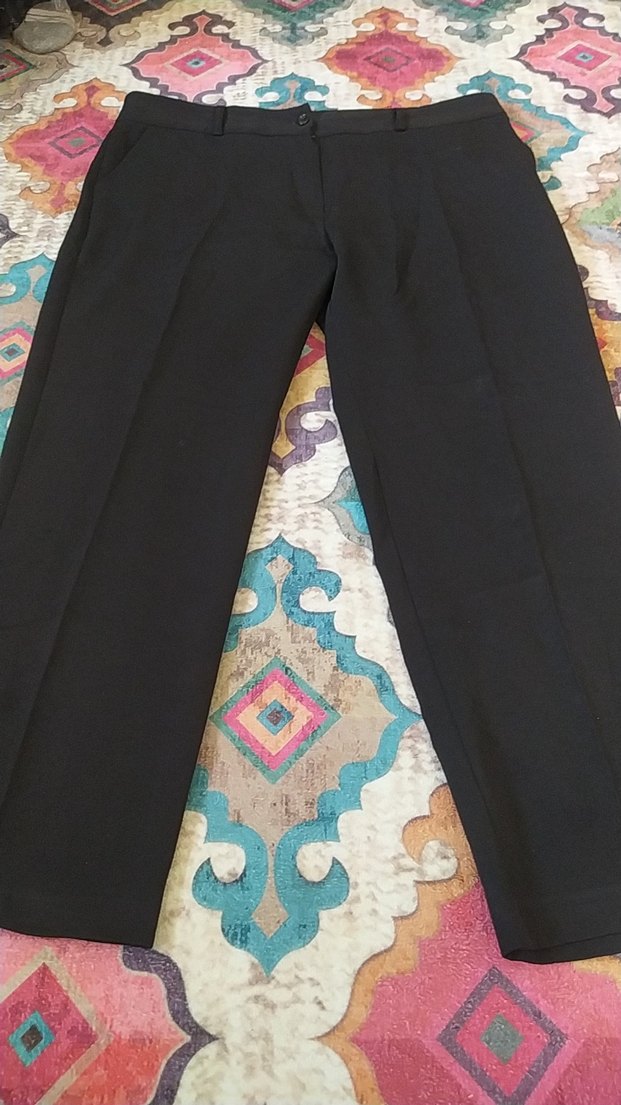 Siyah Kadın Uzun Kumaş Pantolon - Görsel 2