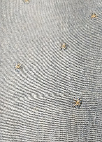 Nakışlı Mavi Bohem Kadın Kot Pantolon - Görsel 4