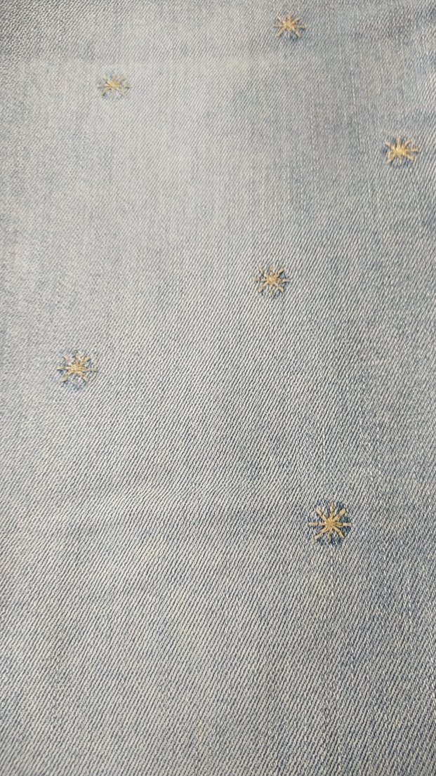 Nakışlı Mavi Bohem Kadın Kot Pantolon - Görsel 4