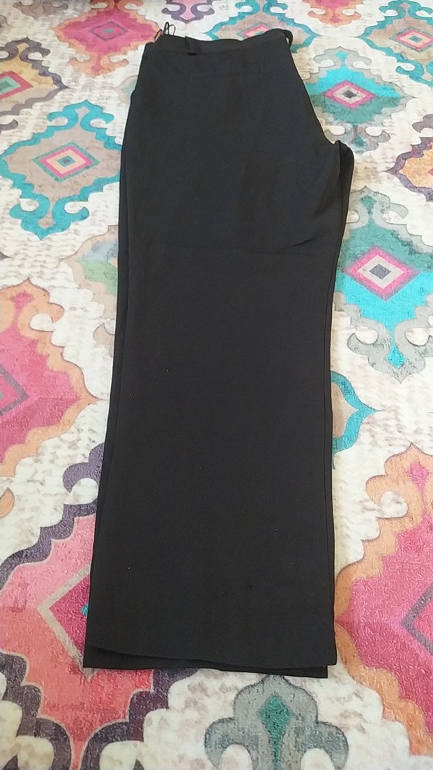 Kadın Siyah Kumaş Pantolon, Regular Fit, - Görsel 3