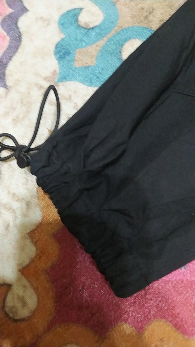 Kadın Siyah Salaş Kumaş Pantolon - Görsel 2