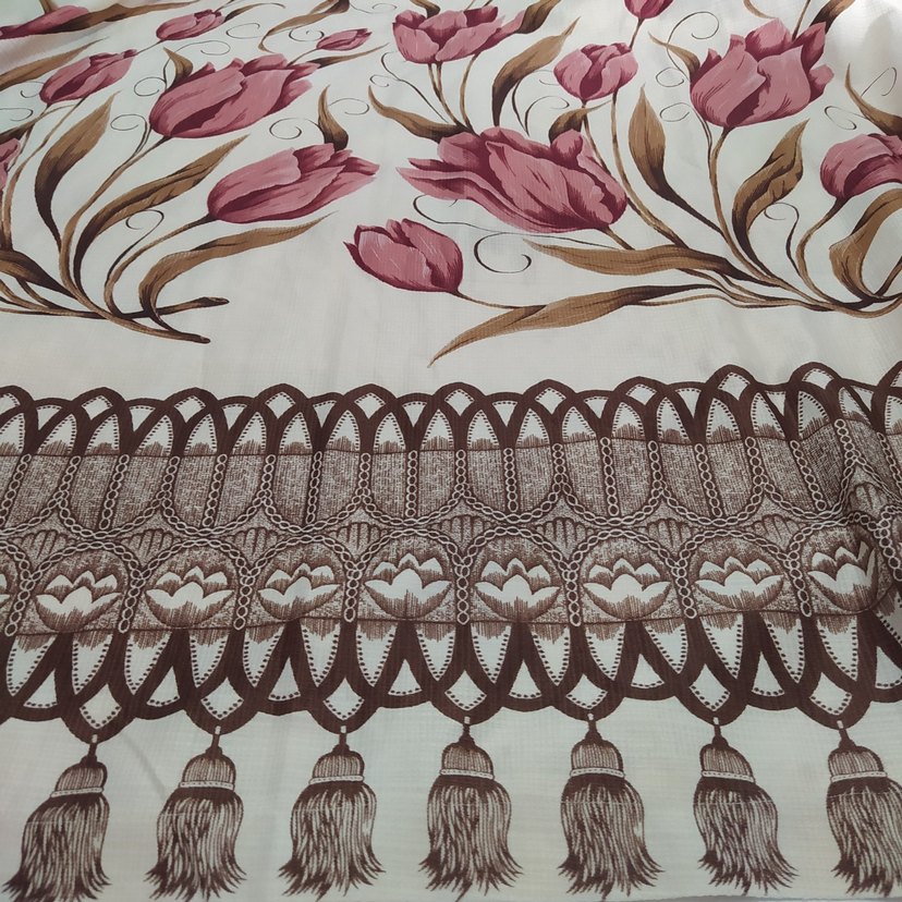 Bordo Baskılı Amerikan vintage Geleneksel Perde - Görsel 2