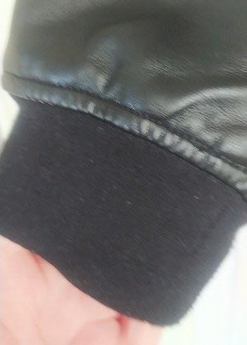 Düğmeli Siyah Deri Erkek Ceket - Görsel 5