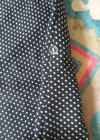 puantiyeli uzun ve kısa kollu kullanılabilen gömlek - Görsel 4