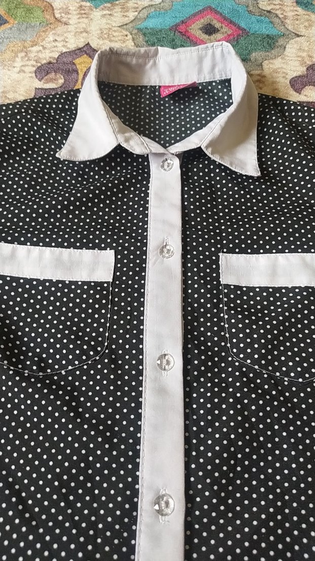 puantiyeli uzun ve kısa kollu kullanılabilen gömlek - Görsel 2