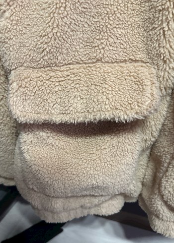 Bej Peluş Kadın Mont - Görsel 3