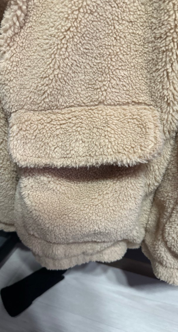 Bej Peluş Kadın Mont - Görsel 3