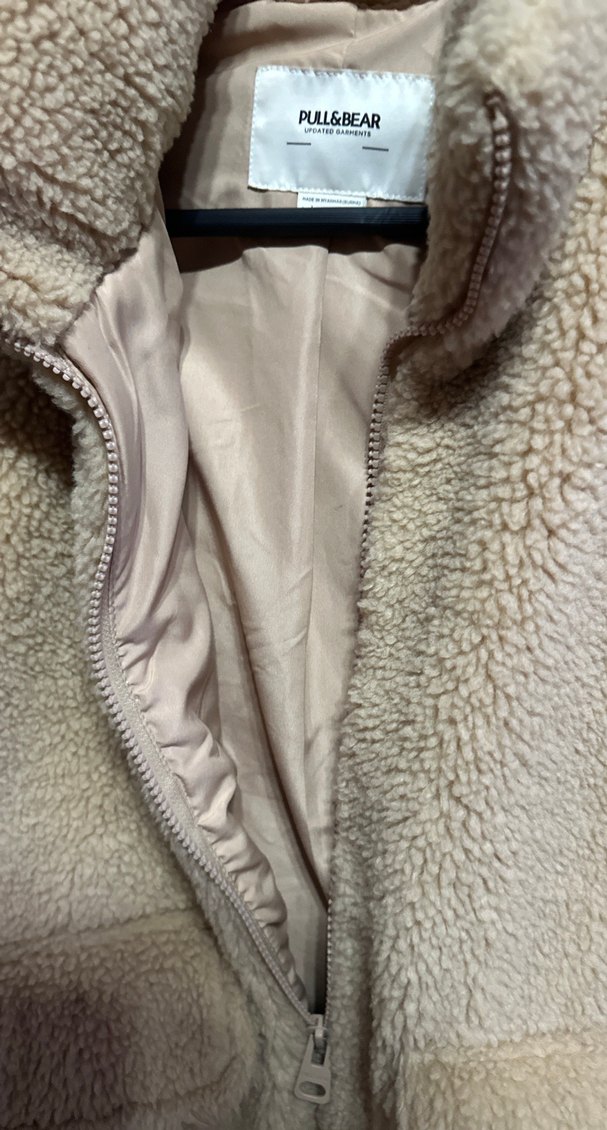 Bej Peluş Kadın Mont - Görsel 4